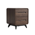 **Stolik nocny drewniany z szufladami, modernistyczny design**